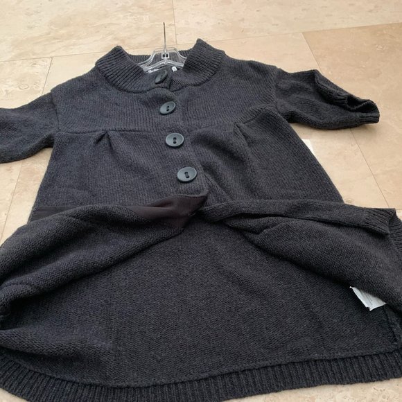 VINCE Sweater Charcoal Soft Wool Chunky Knit Button-Up Cardigan Jacket/dress M - Picture 5 of 8
